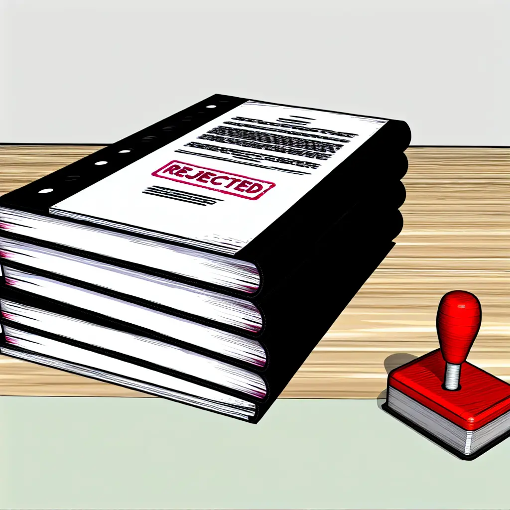 Pilha de manuscritos de teses rejeitadas por problemas de formatação