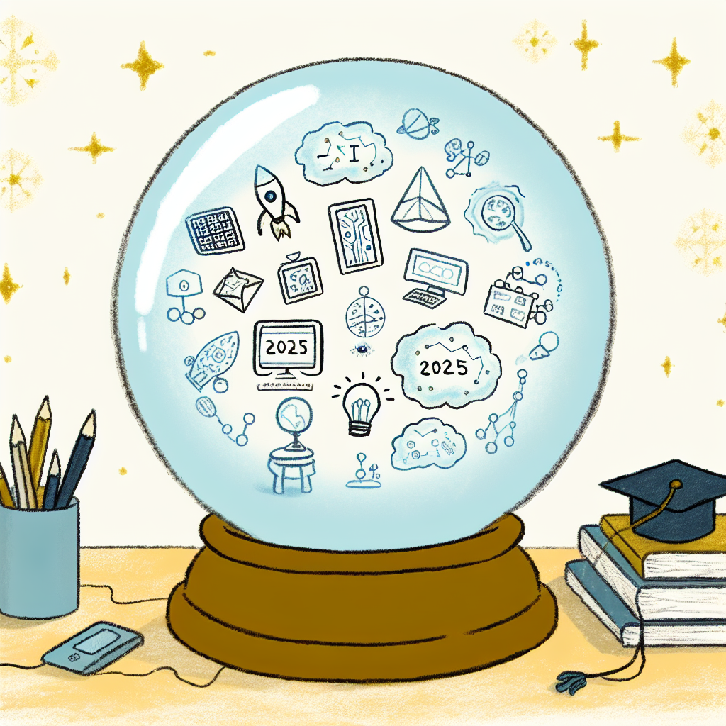 Bola de cristal mostrando tecnologias futuras de IA para pesquisa em 2025