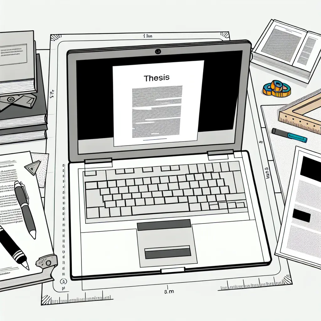 Preparação de template de tese - Workspace organizado com documentos e ferramentas digitais