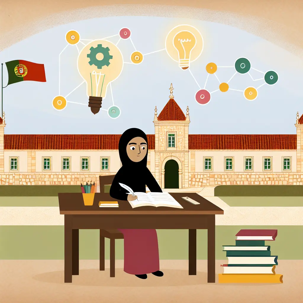 Estudantes universitários portugueses trabalhando em bibliotecas com verificadores de originalidade digitais