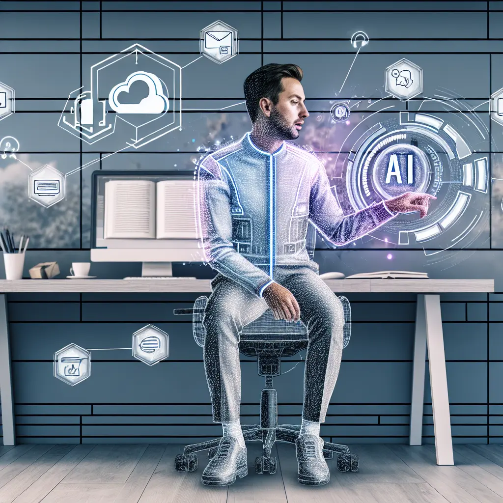 Estudante universitário utilizando ferramentas de inteligência artificial para escrita académica