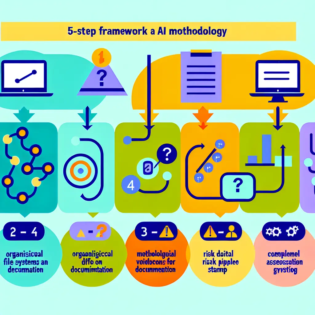 Framework visual de cinco passos para estruturação de metodologia com IA