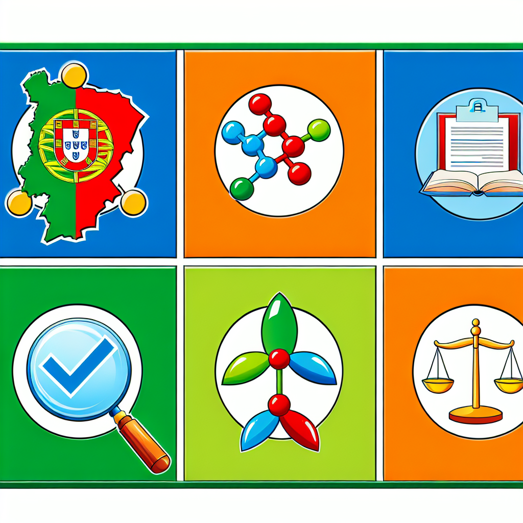 Desenho esquemático simplificado com seis passos representados em blocos coloridos, conectados como um caminho (ex: lupas, matrizes, marcadores e um documento final), sugerindo um processo prático de uso da IA
