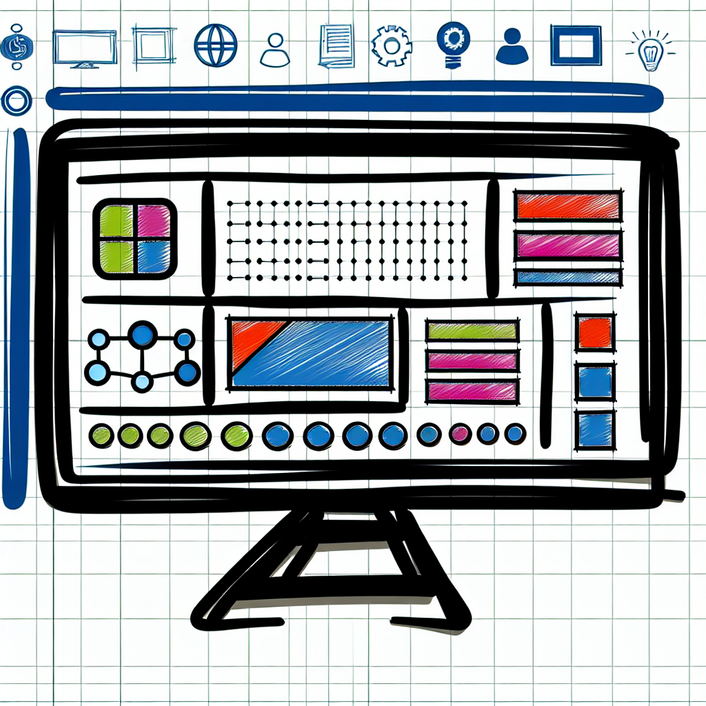 Desenho simplificado, colorido, de uma plataforma digital na tela, com sinais visuais de matriz, score, fluxogramas, marcadores de validação e exportação, representando as funcionalidades do Tesify