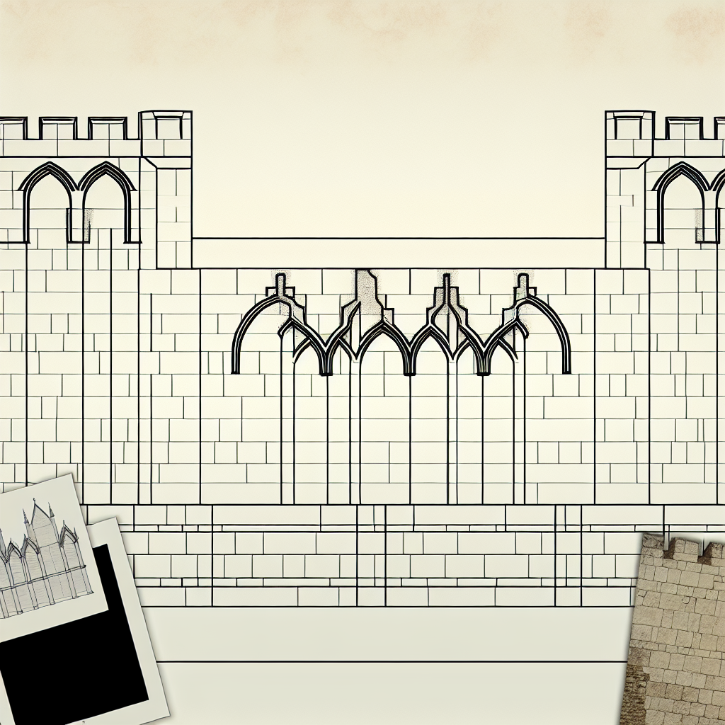 Desenho de fundação de catedral gótica representando a estrutura e base sólida do Capítulo 1 da tese