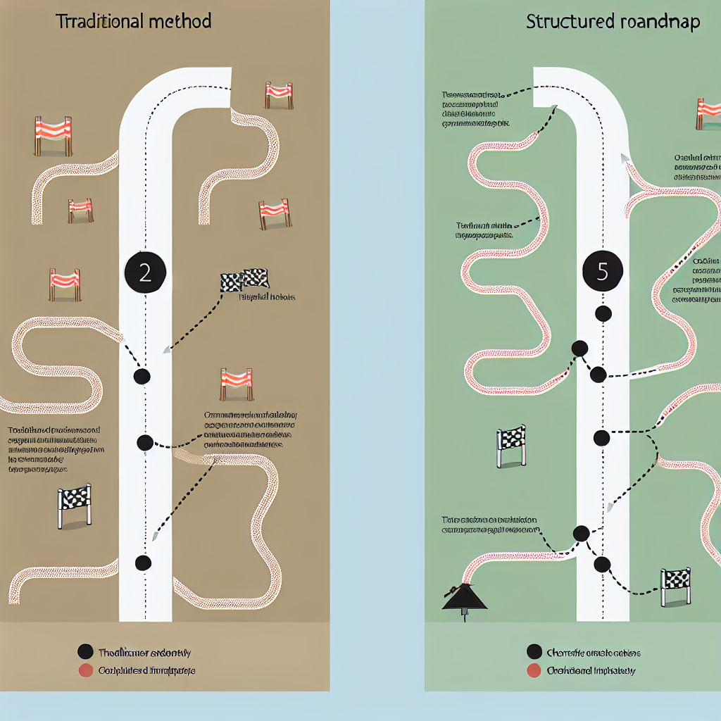 Gráfico comparativo mostrando a eficácia da metodologia estruturada versus abordagem tradicional