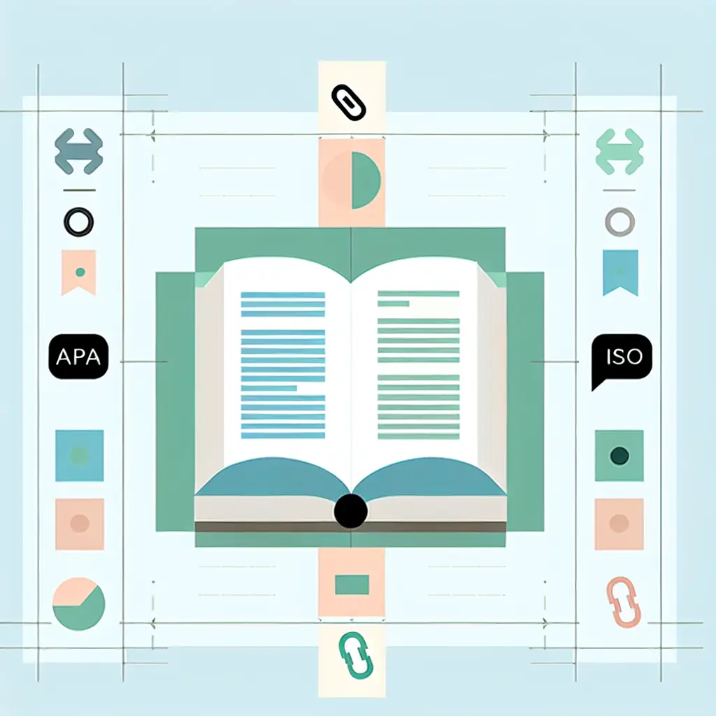 Diferentes estilos de citação bibliográfica: APA, ISO 690 e Vancouver representados esquematicamente