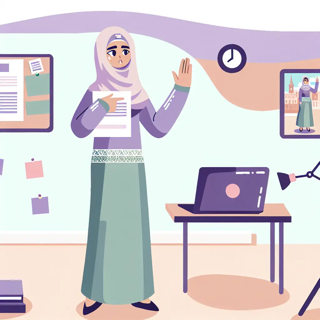 Estudante ensaiando apresentação de TFC com preparação metódica