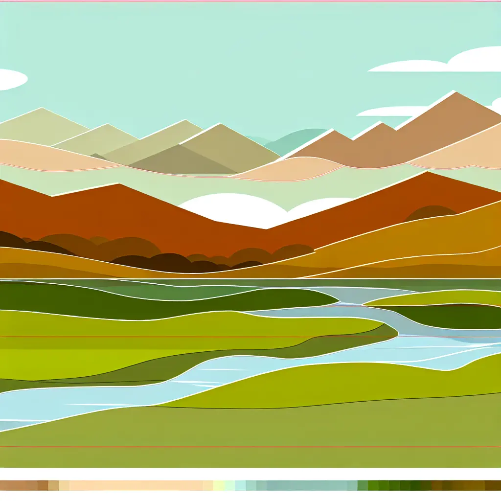 Rolling hills stretching across a peaceful countryside