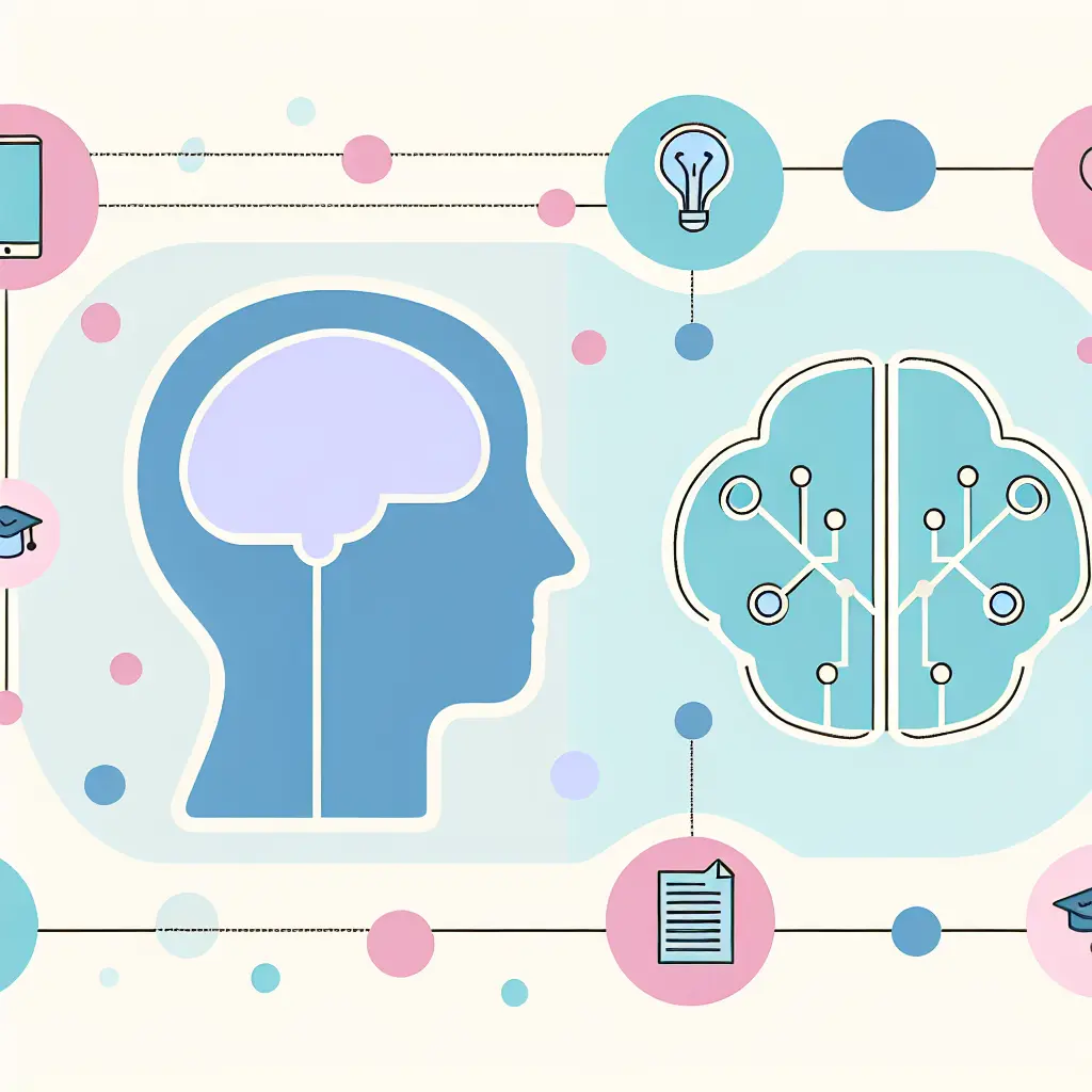 Representação visual da colaboração entre inteligência humana e artificial