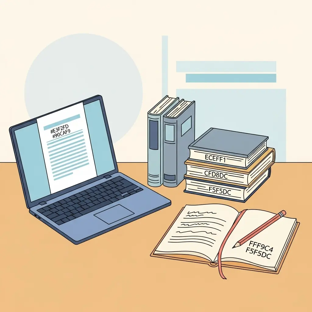 Estudante usando ferramentas de paráfrase para teses acadêmicas no computador com livros e documentos