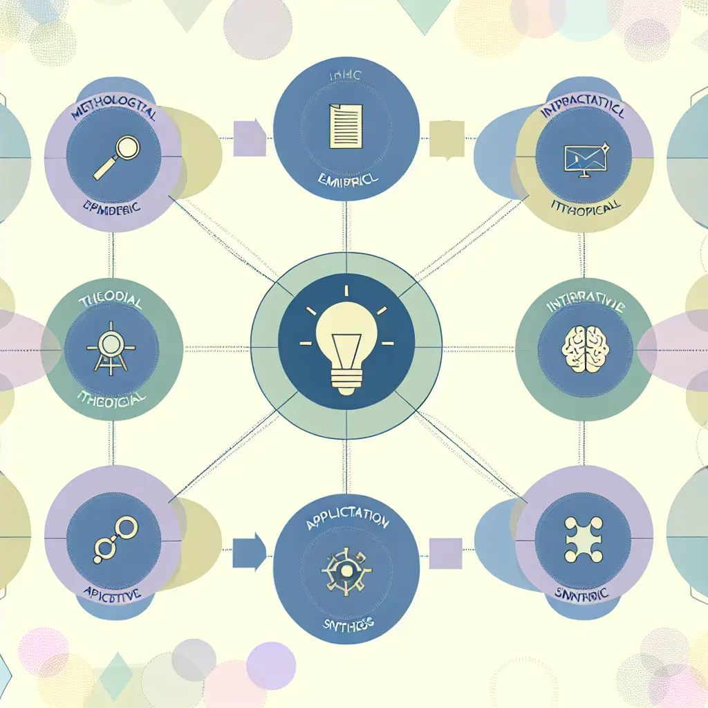 Representação visual dos sete tipos de originalidade académica reconhecidos pela comunidade científica
