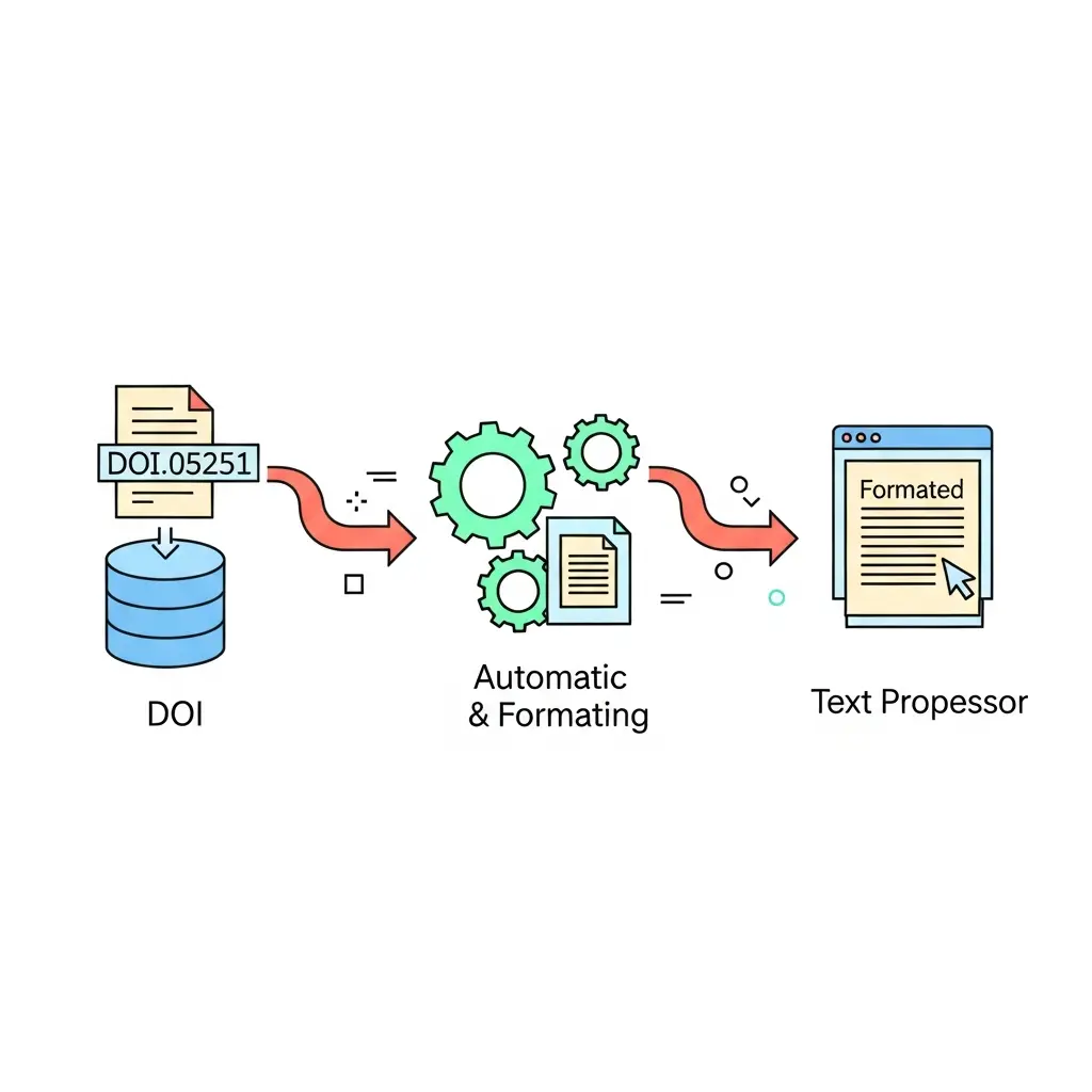 Fluxo em três etapas da geração automática de bibliografia: extração, formatação e integração
