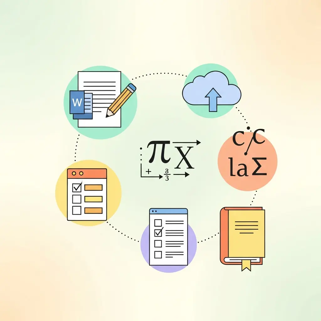 Comparação visual das cinco ferramentas gratuitas para escrita de tese