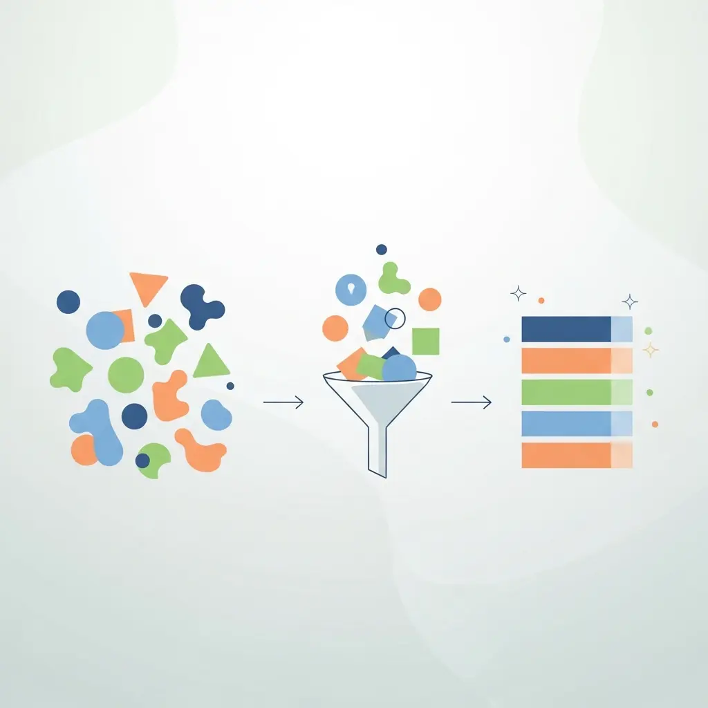Processo de organização de ideias dispersas em trabalho académico estruturado