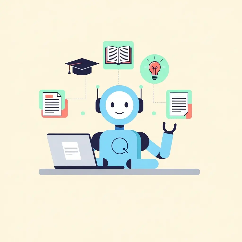 Assistente de IA para escrita académica a colaborar com estudante