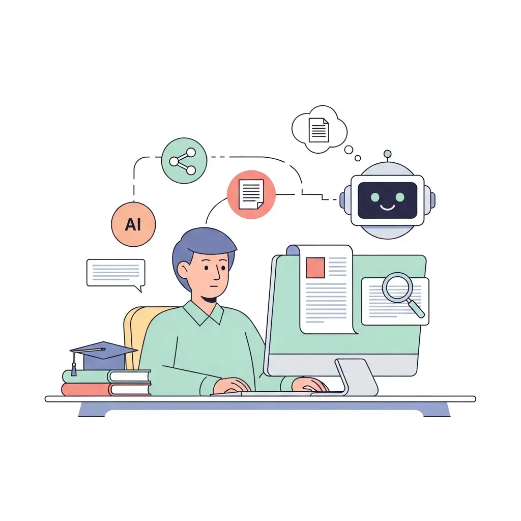 Colaboração entre estudante e inteligência artificial na escrita académica