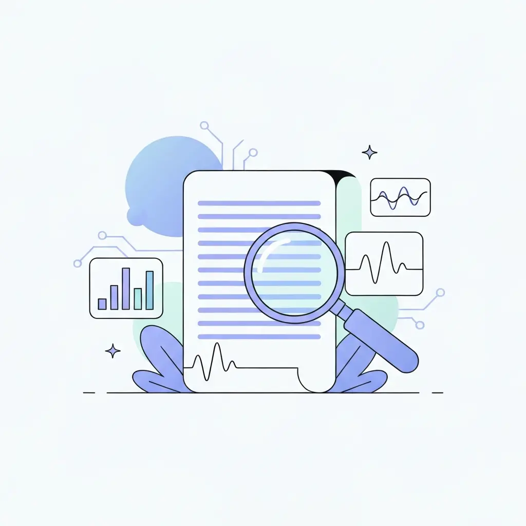 Ilustração de algoritmos de análise de texto por inteligência artificial