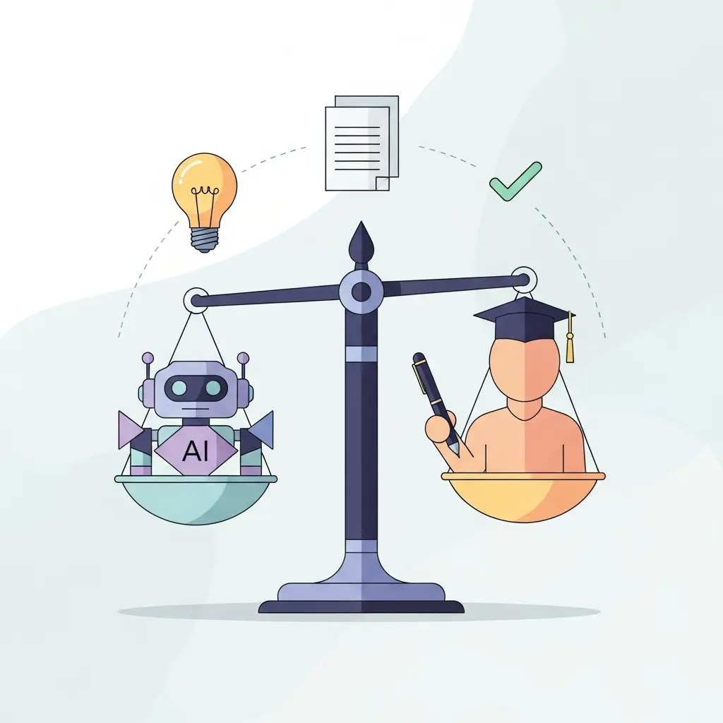 Balança entre assistência de IA e autoria humana no trabalho académico