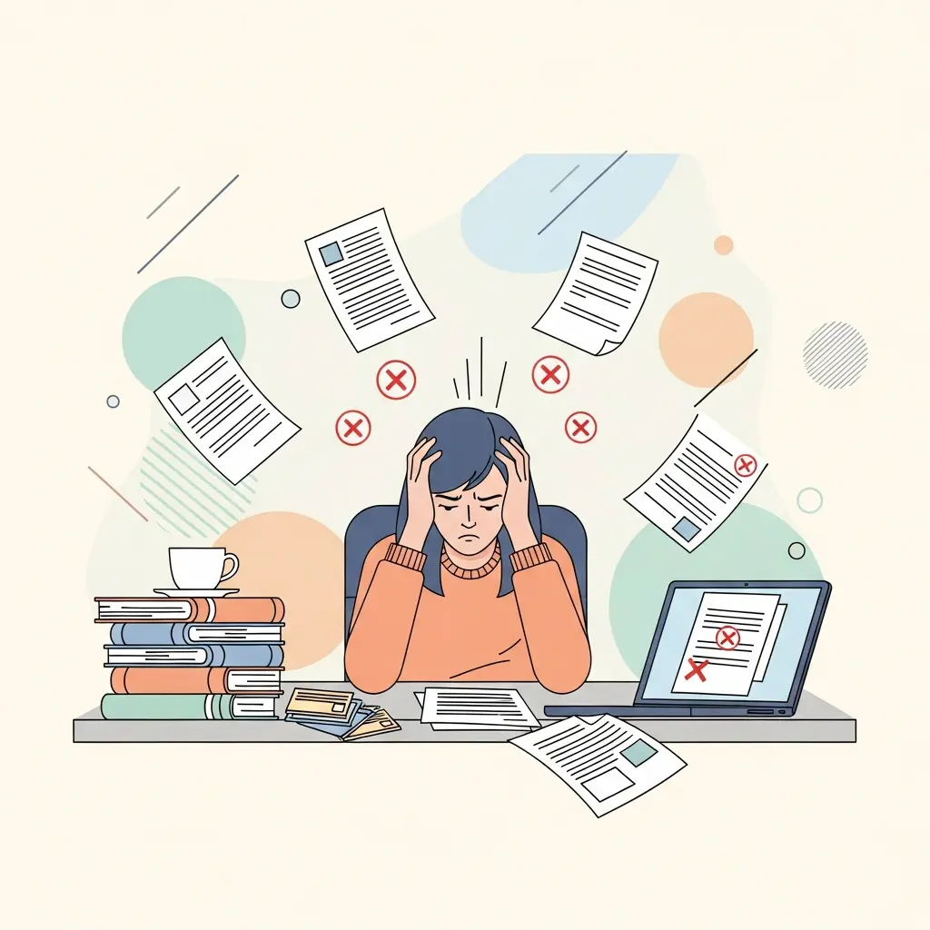 Estudante frustrado com erros de bibliografia na dissertação