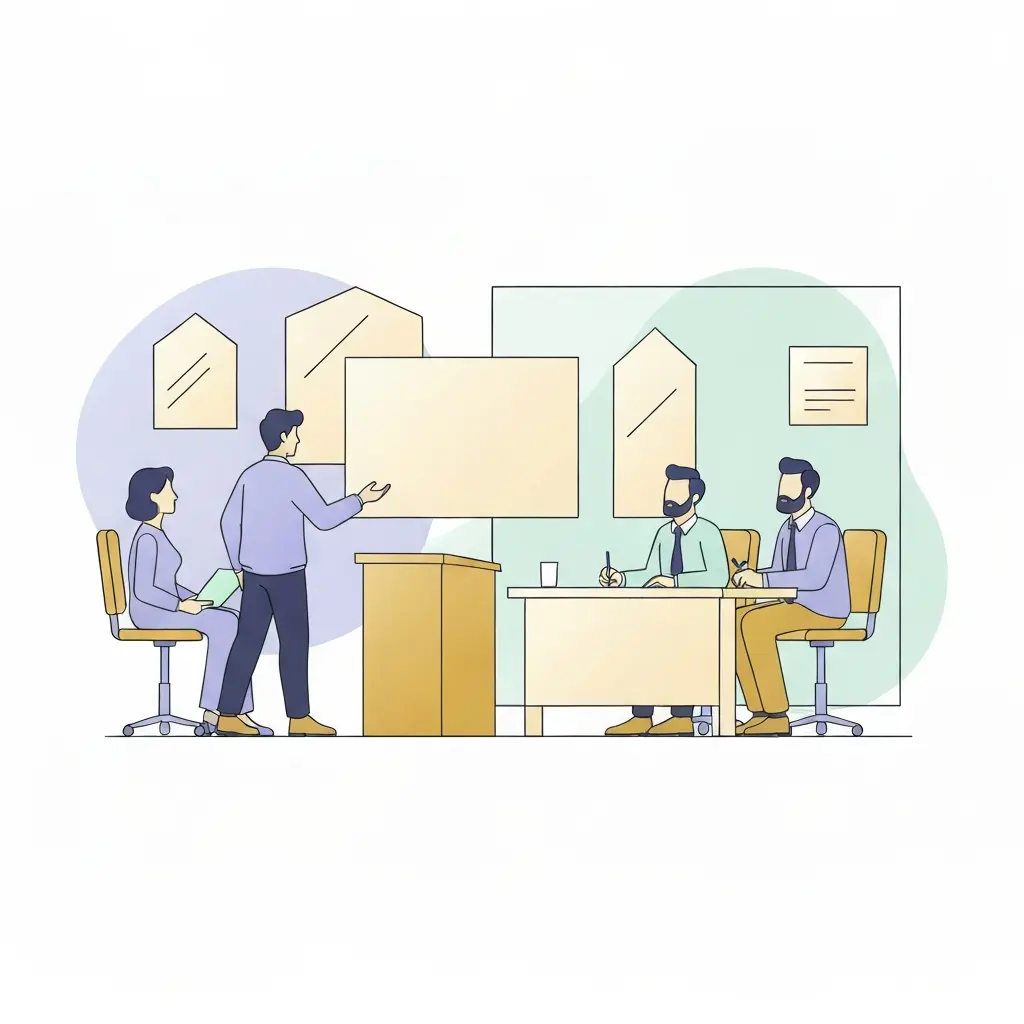 Estudante a apresentar defesa oral de tese perante banca examinadora