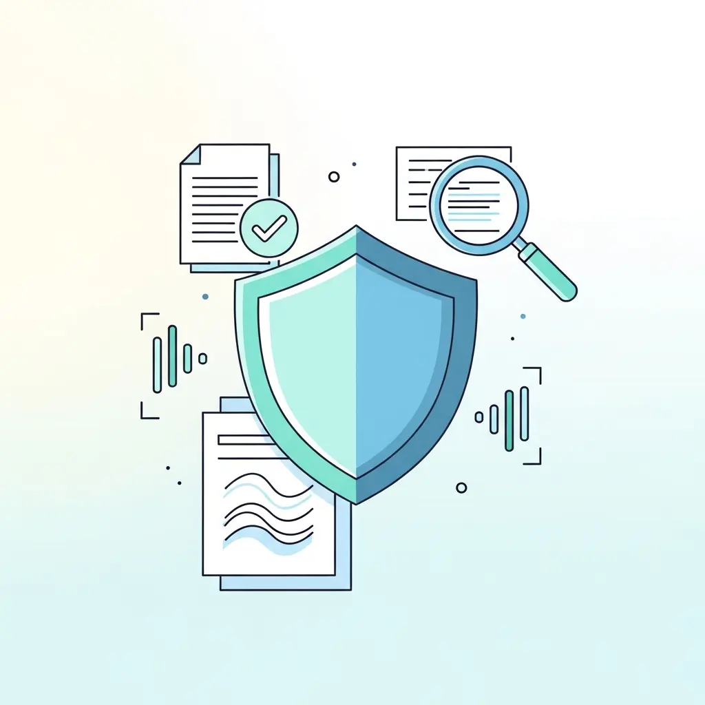 Escudo de proteção representando sistemas de deteção de plágio e integridade académica