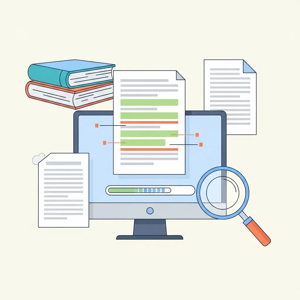 Software de deteção de plágio a analisar documento académico