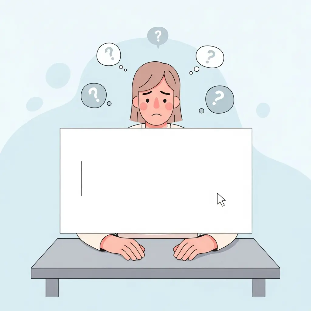 Estudante a enfrentar a ansiedade da página em branco