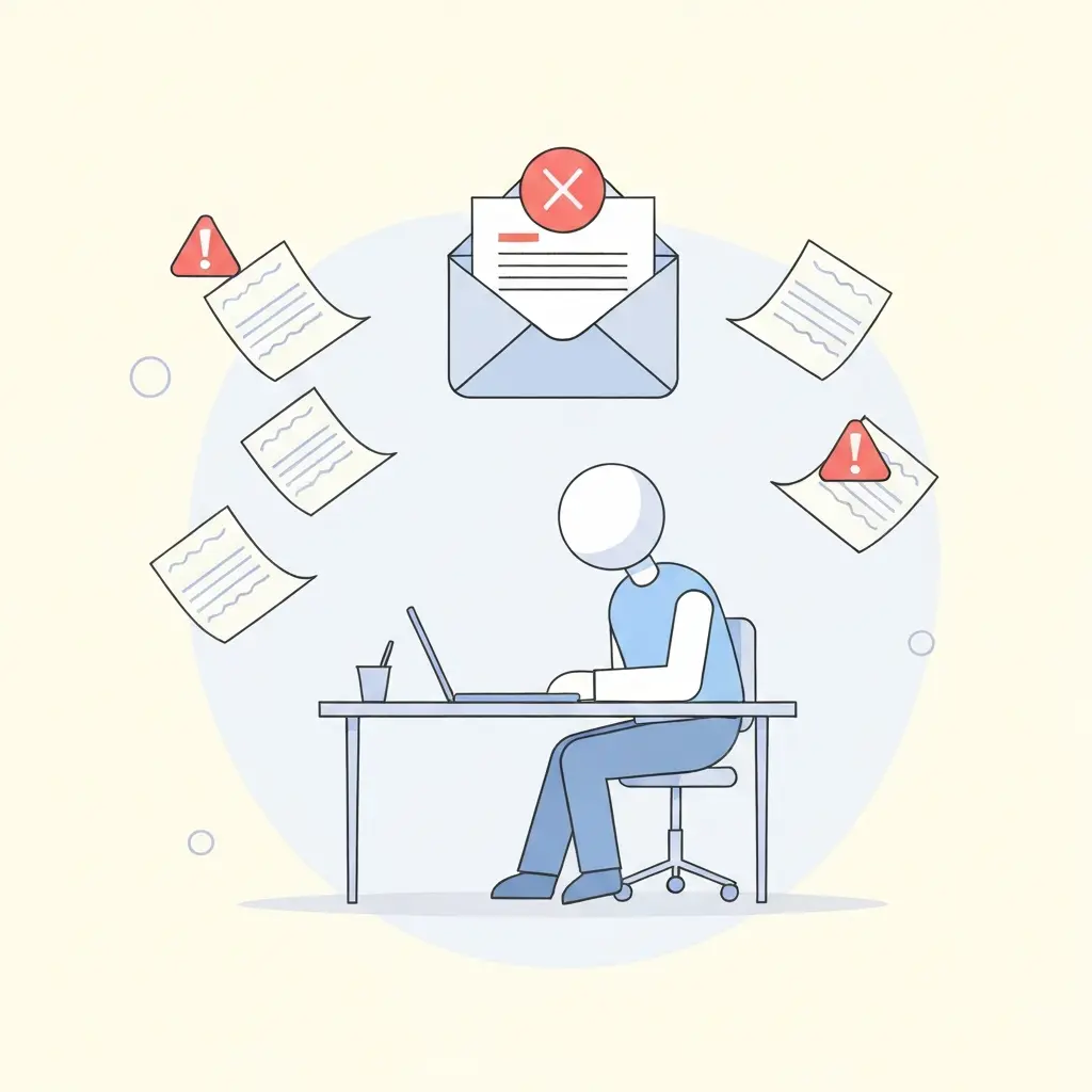 Estudante a receber notificação de rejeição de tese por plágio