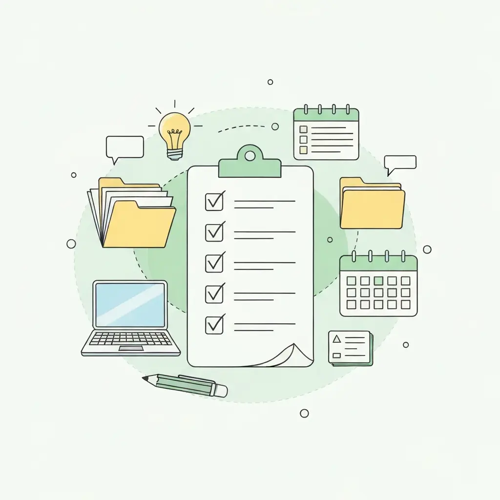 Checklist de processo de escrita organizado para estudantes