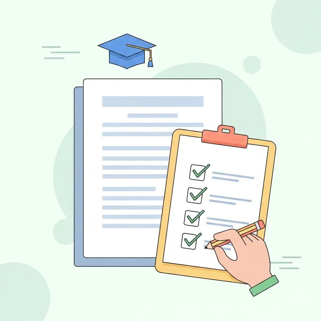 Checklist de verificação para formatação correta do TFC