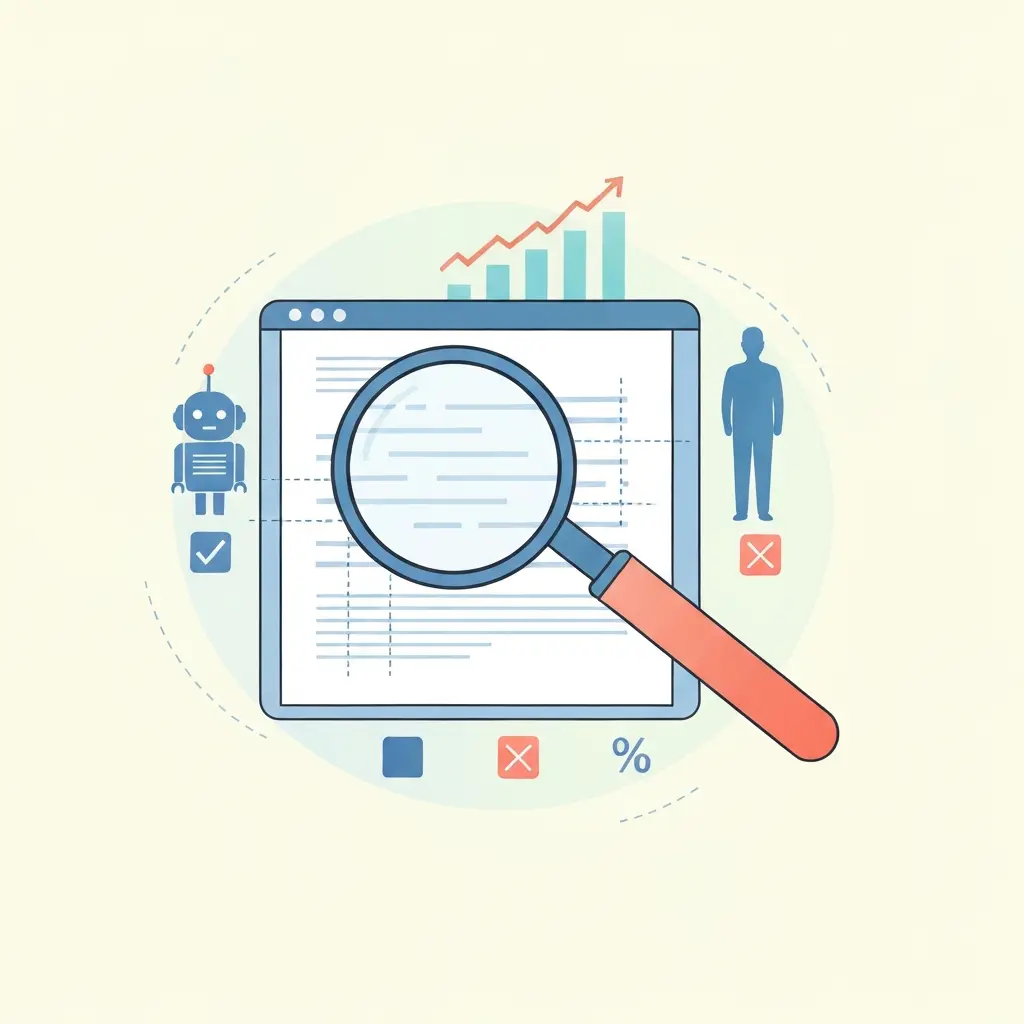 Ferramentas de deteção de IA a analisar um documento académico, mostrando a evolução da precisão dos algoritmos de deteção