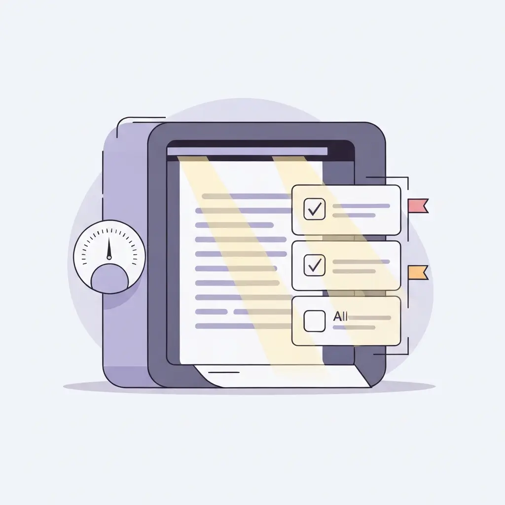 Sistema de deteção de IA a analisar documento académico