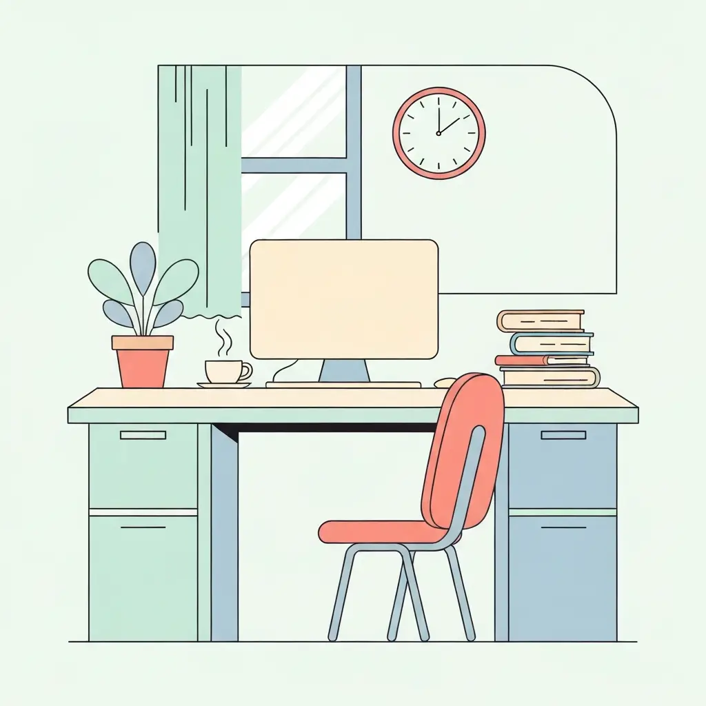 Ambiente de trabalho organizado para rotina de escrita diária