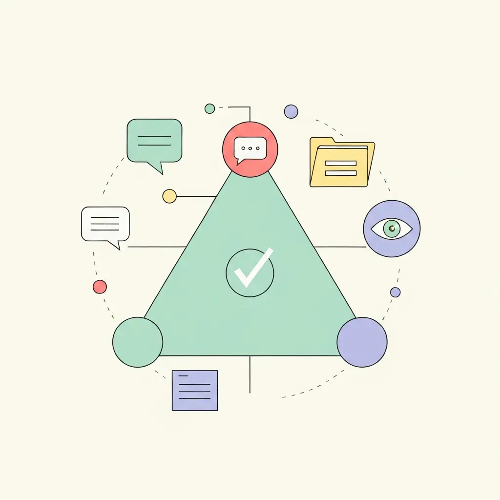 Representação visual do conceito de triangulação na validação de investigação qualitativa