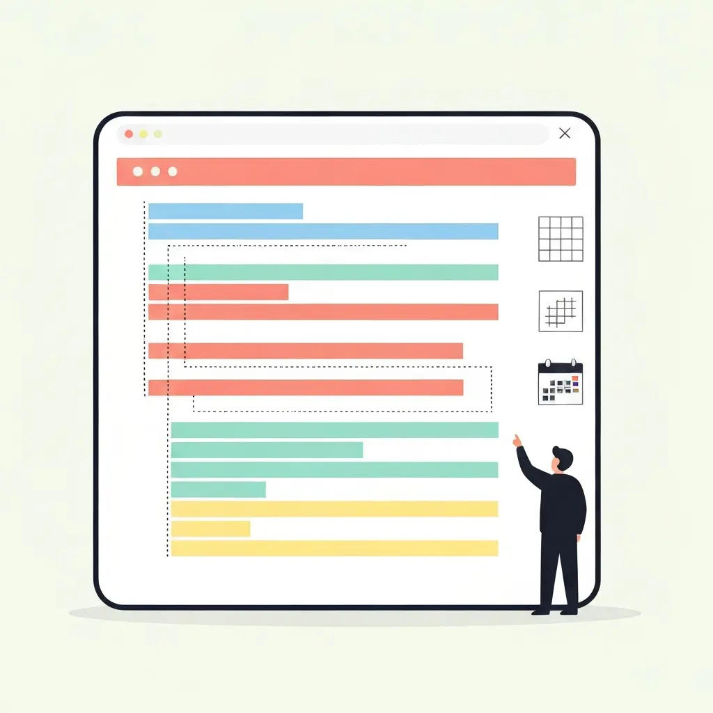Visualização de um diagrama de Gantt e ferramentas de planeamento