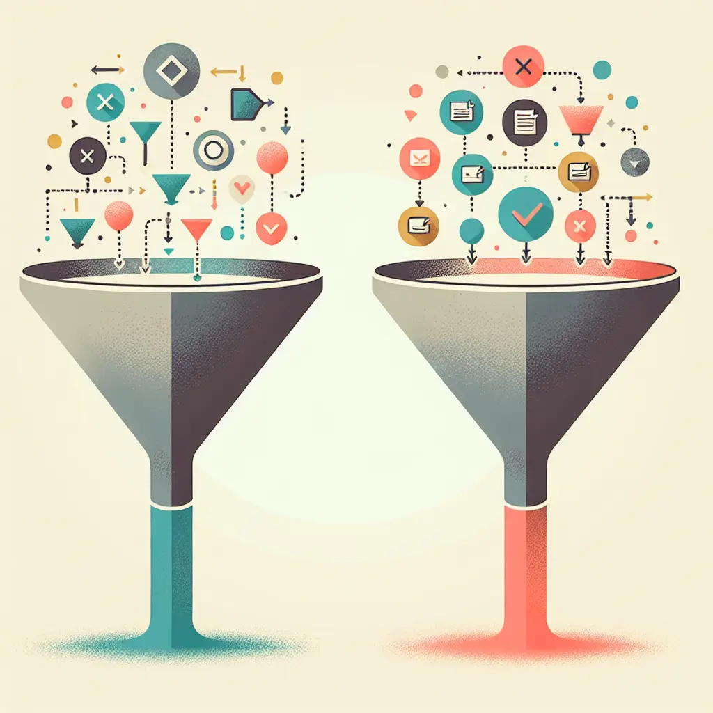 Comparação entre funil tradicional e funil invertido na organização da revisão de literatura académica