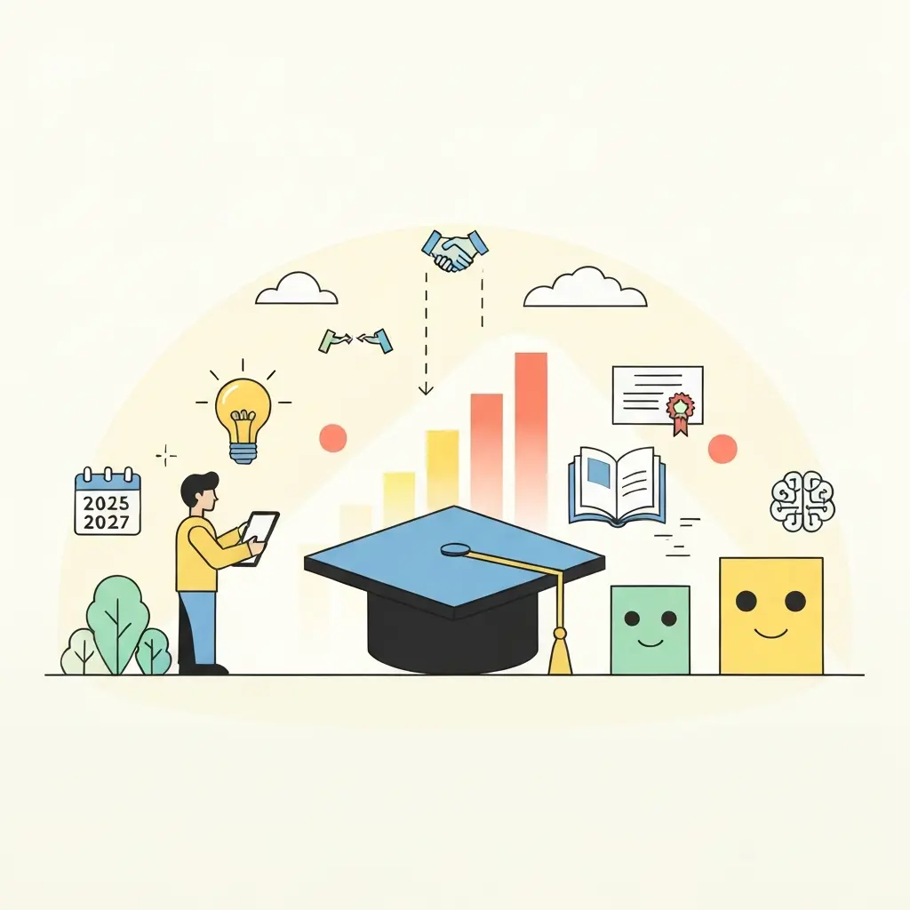 Ilustração do futuro da literacia em IA no contexto académico