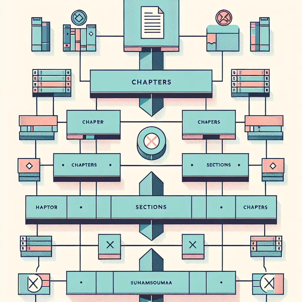 Diagrama mostrando a hierarquia correta de capítulos e secções numa tese com máximo de 3-4 níveis