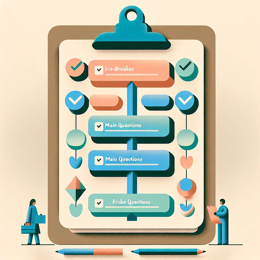 Estrutura de um guião de entrevista bem organizado para investigação académica