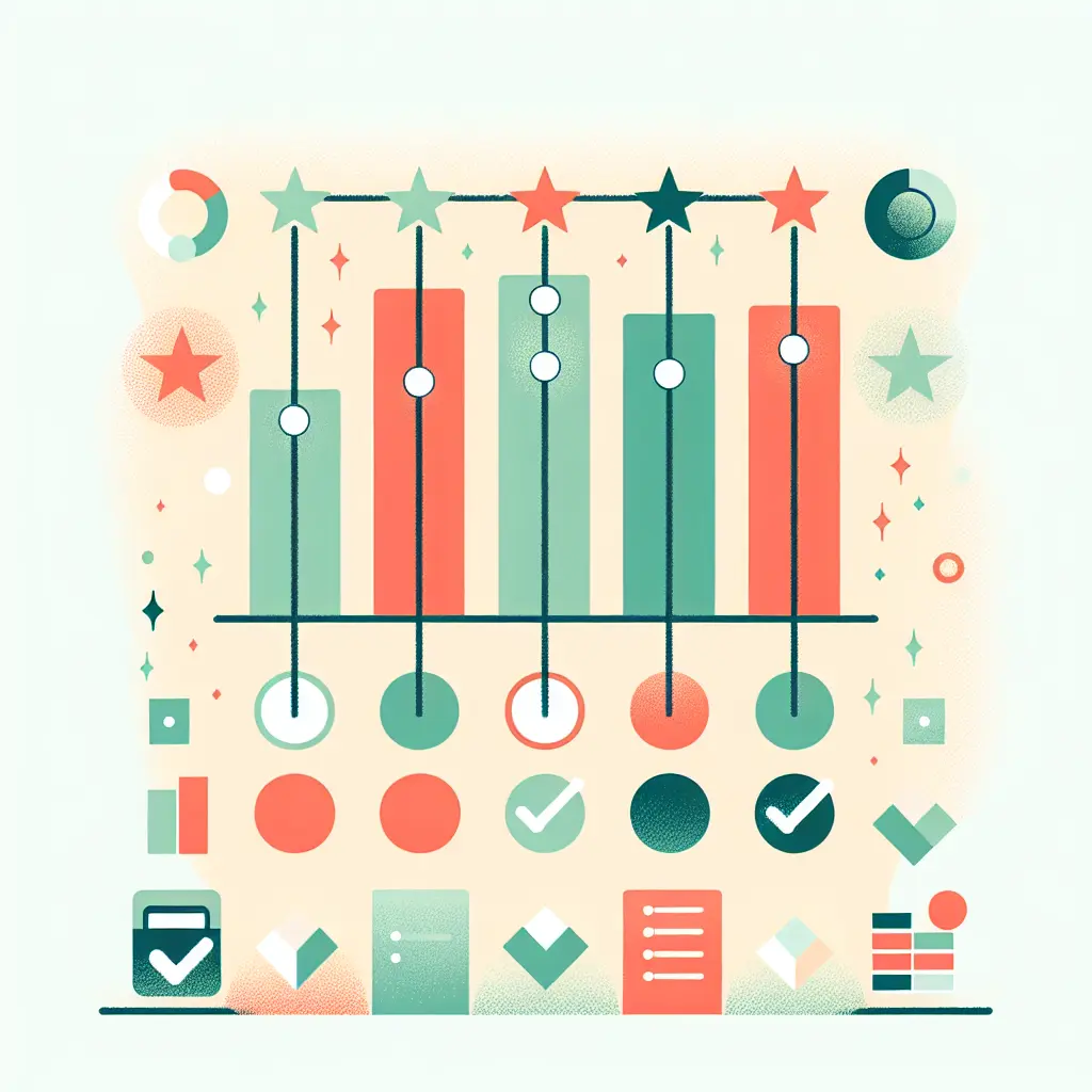 Ilustração de uma escala Likert com representação visual de validação estatística para questionários académicos