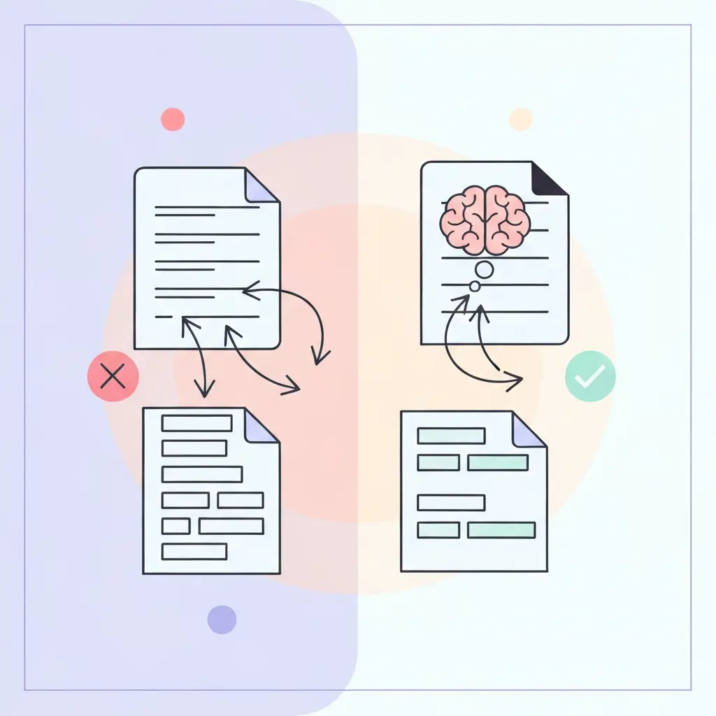 Comparação visual entre paráfrase correta e patchwriting