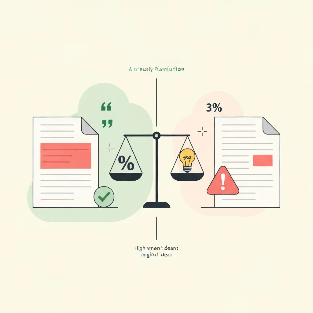 Comparação visual entre verificadores de plágio gratuitos com cobertura limitada e ferramentas institucionais com acesso a vastos repositórios académicos