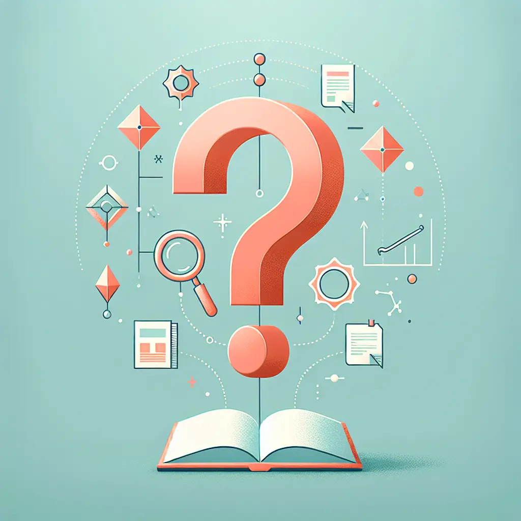 Conceito de formulação de problema de investigação com ponto de interrogação e elementos de pesquisa académica