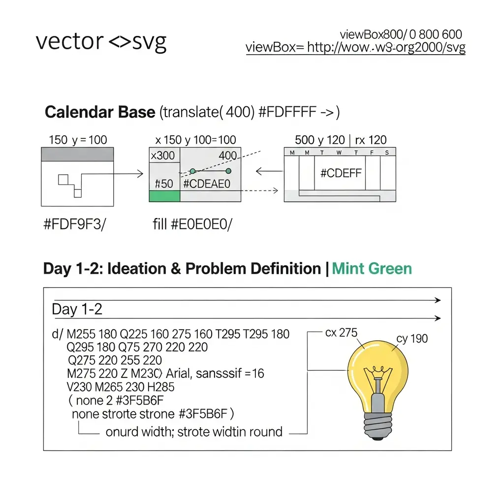 Ilustração de um calendário de 7 dias mostrando o plano estruturado para escrever o Capítulo 1 da tese de doutoramento, com ícones representando cada fase do processo