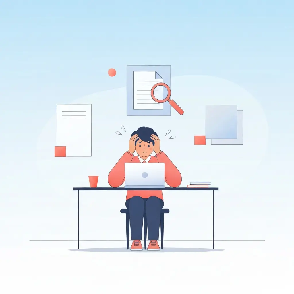 Estudante preocupado com deteção de IA na sua tese académica