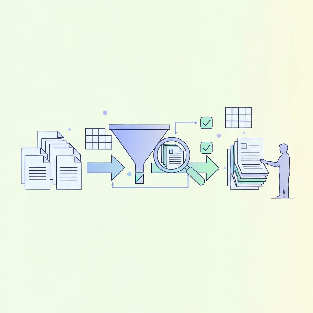 Fluxo de trabalho de revisão sistemática com validação humana