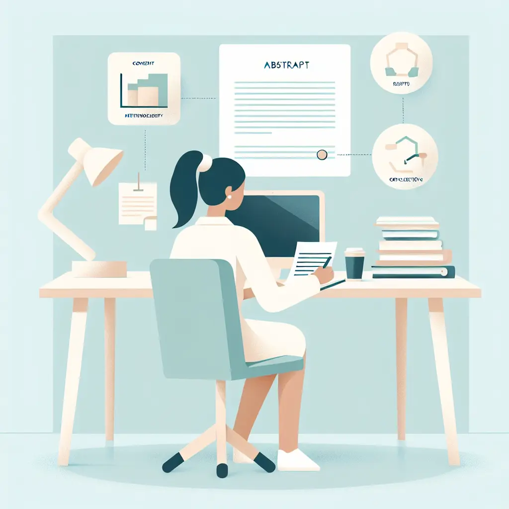 Ilustração de pessoa a escrever o resumo de uma tese de doutoramento