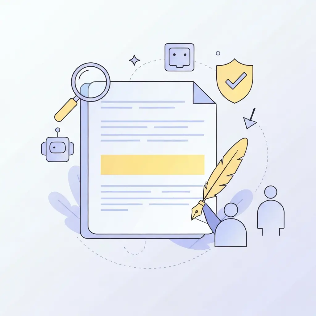 Documento académico com secção de declaração de uso de IA destacada, simbolizando transparência