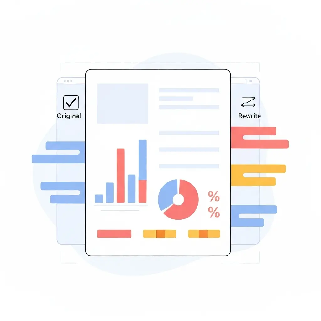 Interface de relatório de deteção de IA mostrando categorias de conteúdo original, gerado por IA e parafraseado